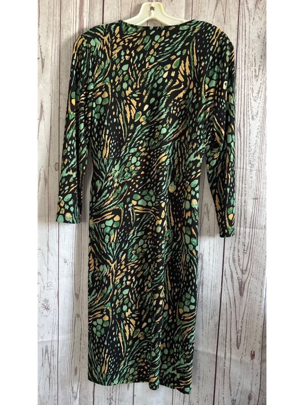 Black Label by Evan-Picone Black & Green Fitted Waist Wedding Party Dress 10 - Picture 7 of 8